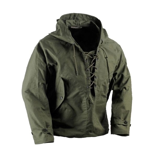 USN мокрый погодой Parka старинные палуба куртка пуловер шнурок ww2 униформа мужской военно-морской военную куртку пиджак армия зеленый 201116