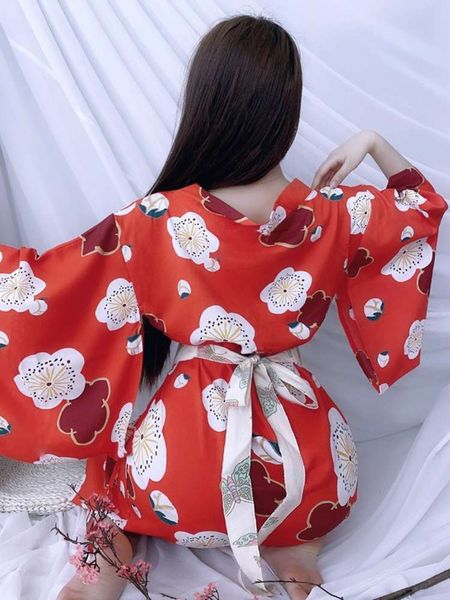 

oversized corset print uniform tempting japane girl deep v long feather knitted kimono, Black;white