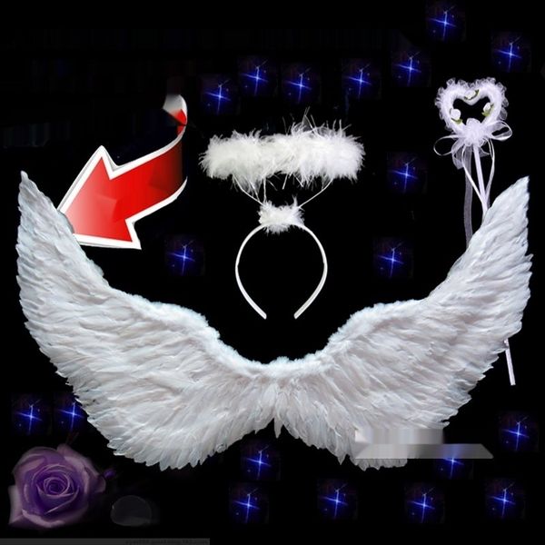 

g0ecx angel wings feather swallow wings white props flower children's performance halloween props bride clothing children's clothi