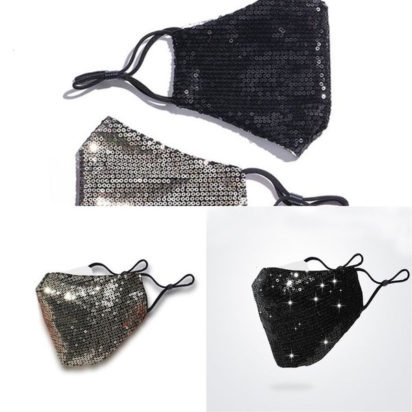 

factoryx3v0mask 3d washable reusable fashion pm2.5 bling care shield sun color gold elbow sequins shiny face cover mount