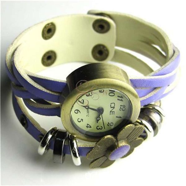 

flower women's ancient watch woven style bandoa14, Slivery;brown