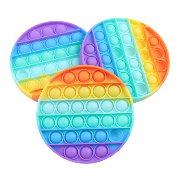 

gradient color push pop it silicone sensory fidget toy 2021 squeeze stress relief pop bubble game push pop squeeze table game toys g10701