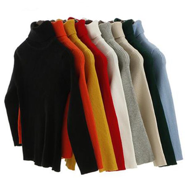 

new sweater kids sweaters autumn girls turtleneck sweaters 1-6yrs baby boys pullover winter knitted bottoming boys sweaters 201109, Blue