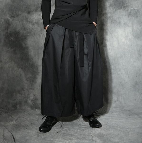 

spring personality punk mens harem pants culottes male casual speaker pants men skirt black pantalon homme 2018 autumn1
