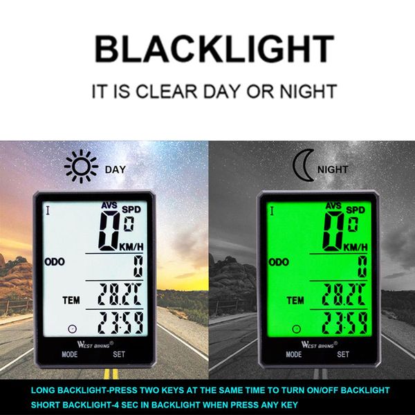 

west biking bicycle computer rainproof waterproof wireless wired mtb bike cycling speedometer odometer satch cycling parts