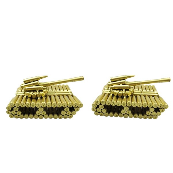 

2pc shells casings shaped metal tank army armoured vehicle model home crafts