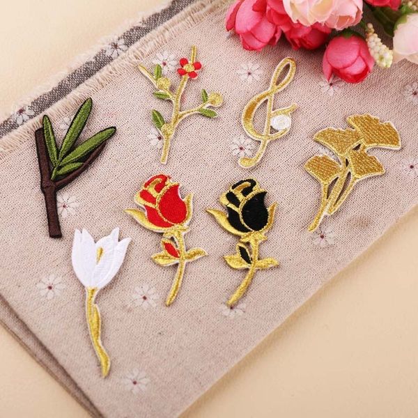

1pcs flower embroidery patch heat transfers iron sew on patches for diy t-shirt clothes stickers decorative appliques 47287