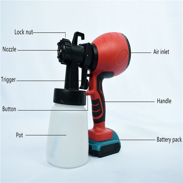 

spray gun the lithium battery household high pressure paint emulsion paint coating formaldehyde disinfection high-power gun spray machine