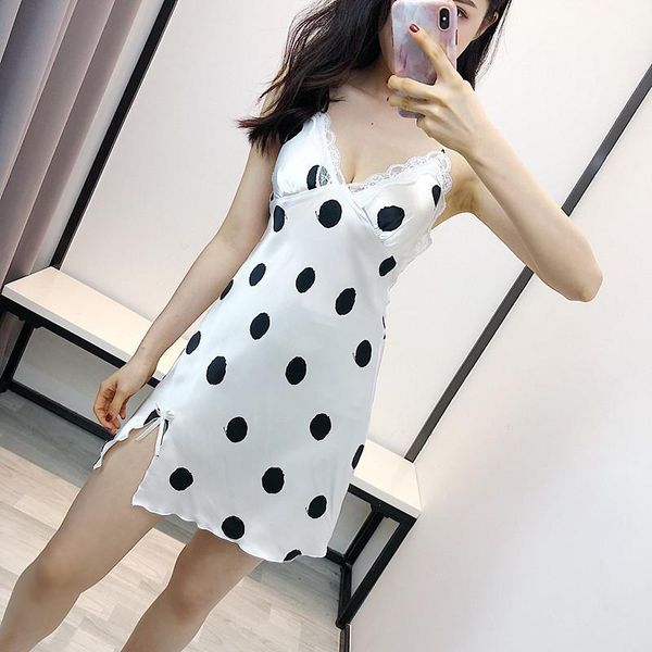 

bathrobe fresh and sweet beauty nightgown summer korean ice silk cute skirt nightdress party skirt gift sleepwear kleid1, Black;red