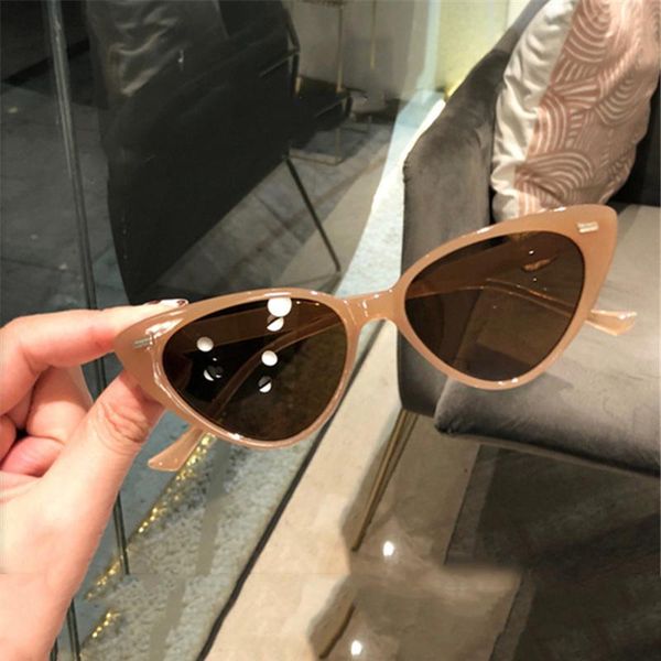 

small sun cat eye sunglasses eyewear kujuny frame design sun glasses women womens triangle shade vintage brand ladies eyeglasses wkwfd