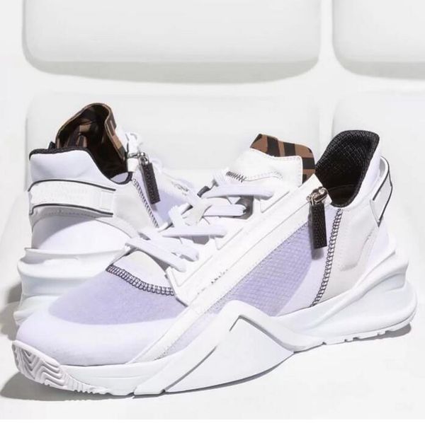 

fashion luxury men flow sneakers shoes nylon suede casual women couple sports mesh lightweight zipper rubber runner sole tech fabrics outdoo, Black