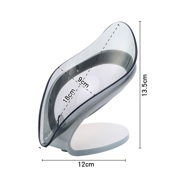 

a-transparent leaf soap dish perforated holder toilet bathroom