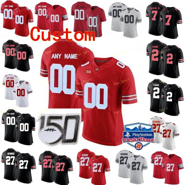 

custom ohio state buckeyes college football jersey 17 chris olave 18 tate martell 2 chase young 2 jk dobbins youth kids stitched, Black