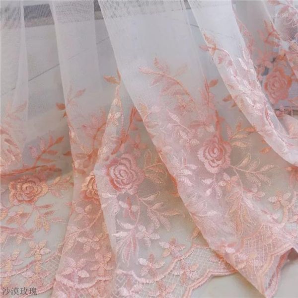 

curtain & drapes modern rose tulle curtains for bedroom girl living room white pink embroidery floral sheer drapes1