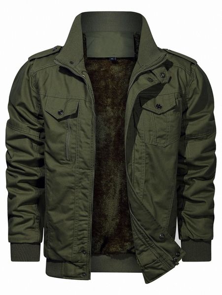 

men zipper teddy lined jacket o93l#, Black;brown