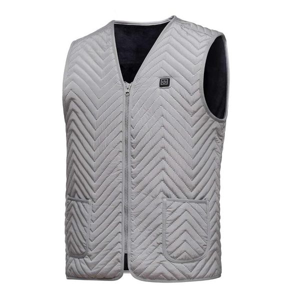 

outdoor t-shirts fishing hiking vest heated jacket men women usb heating winter flexible electric thermal clothing waistcoat, Gray;blue