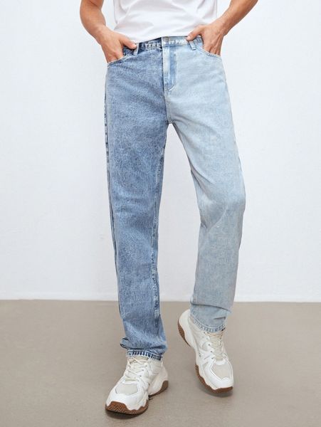 

men two tone slant pocket jeans r9pw#, Blue