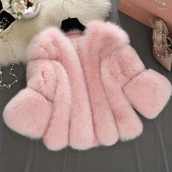 

fashion faux fur coats women short faux fur patchwork outwears autumn winter female casaul thick warm jackets fp16621, Black