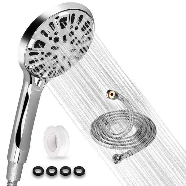 

bath accessory set 12cm high-pressure shower head with hose water saving 9 spray modes setting universal adjustable for massage spa