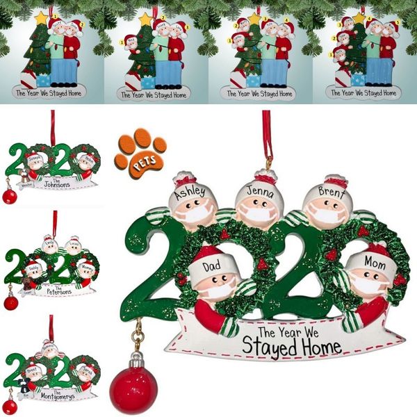 

dhl shipping tree ornament 2020 xmas hanging ornaments santa claus family christmas pendant party decorations dhf2215