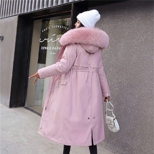 

2021 new women parkas winter long model fashion female design jacket 22xx, Black