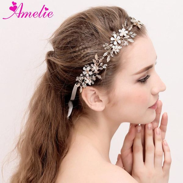 

свадебные танцы аксессуары для волос оголовье зачарованные цветочные и кристалл свадебные волосы vine vine princess prom headpeer, Golden;silver