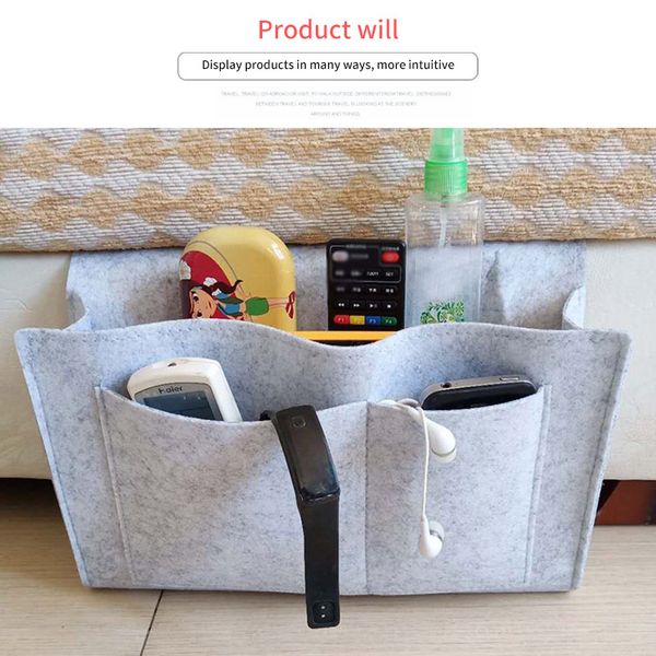 

big capacity felt bedside bag durable multiple compartments felt bedside organizer bed holder pockets hair pouch