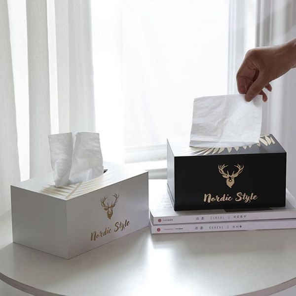

tissue boxes & napkins wooden box simple style napkin storage container useful paper towel organizer for home bar office (white)