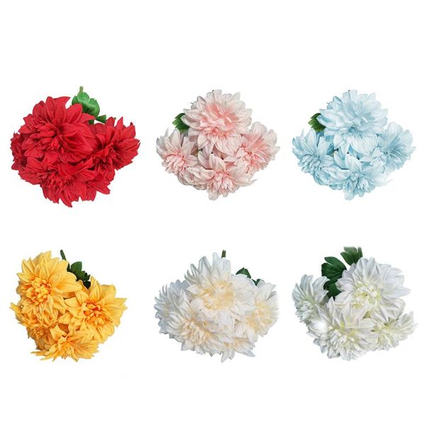 

искусственный хризантема с двойной головкой dahlia моделирование dahlia поддельный цветок красочные поддельные цветок свадебный diy украшени