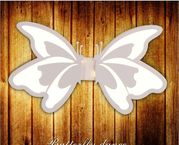 

contemporary led wall light with butterfly lampshade for bathroom bedroom 24w wall sconce white indoor lighting lamp arylic