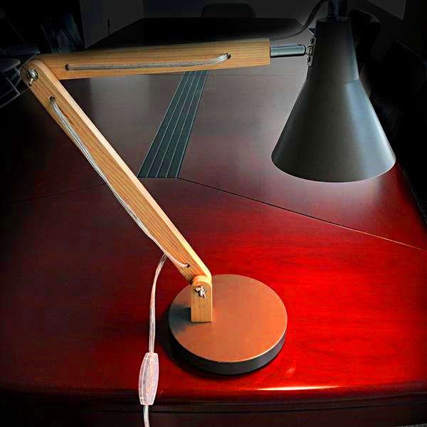 

design table lamp alightup classical mini fashion frosted metal lampshade and wooden bracket texture study with light source us plug