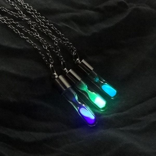 

multicolor tube luminous glass time necklace hourglass accessories, Silver
