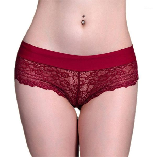 

2020 new ladies underwear lace panties female low waist no trace women's underpants breathable comfortable briefs1, Black;pink
