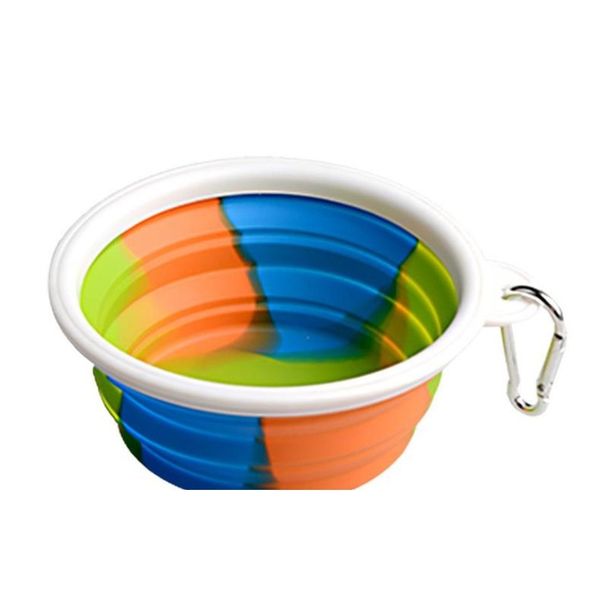 

camouflage pet bowl sile collapsible folding puppy bowl with carabiner portable pet dog bowl for outdoor travel jllaer lucky2005