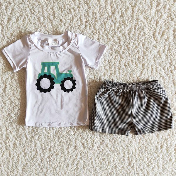 

boys clothes boutique outfits short sleeve pants 2pcs sets milk silk baby boys designer clothing wholesale children clothing set, White