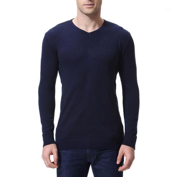 

autumn winter nice men v-neck slim pullovers sweater casual solid color long-sleeved bottoming shirt sweater jacket for male1, White;black