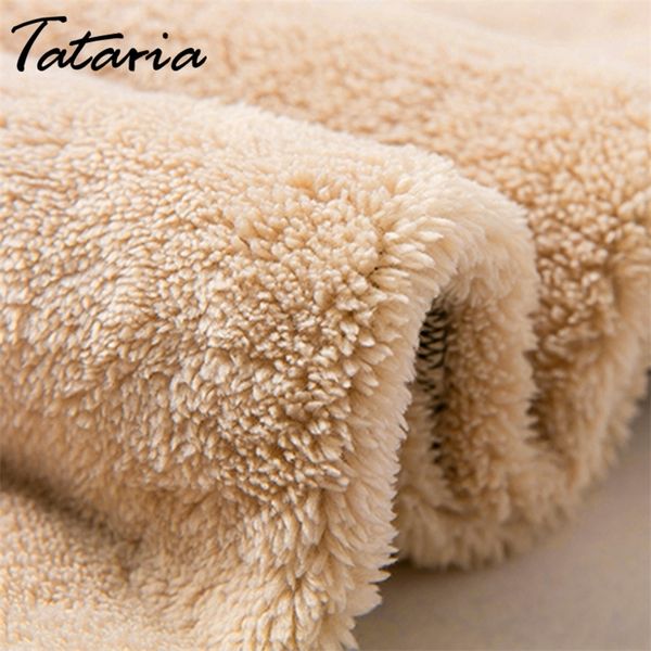 Tataria S-5XL tamanho grande cashmere harem aquecido para esportes de inverno mulheres de cintura alta calças calças 201102