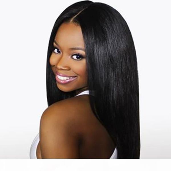 

brazilian virgin silky straight hair full lace human hair wigs 130 density lace front wigs with baby hair pre-plucked hairline bleachedknots, Black;brown