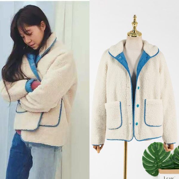 

2020 new winter lamb fur coat female faux fur jackets for women double wear warm parkas cotton coats fluffy cozy outerwear1, Black