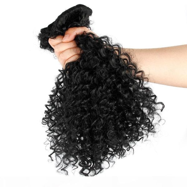 

kinky curly ponytail extension drawstring ponytail extensions long black color 140g human hair magic paste ponytail hair piece for women