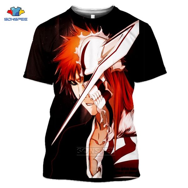 

summer anime bleach pullover men 3d print shirts aesthetic humor hentai men clothing