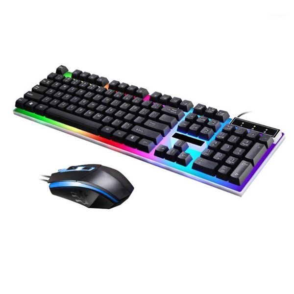 

keyboard mouse combos gaming set usb wired backlit colorful rainbow kit for home office1