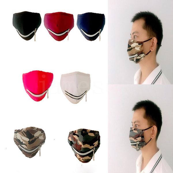 

camouflage straw mask zipper 7 face styles opening anti dust designer outdoor windproof cycling masks dwc1008