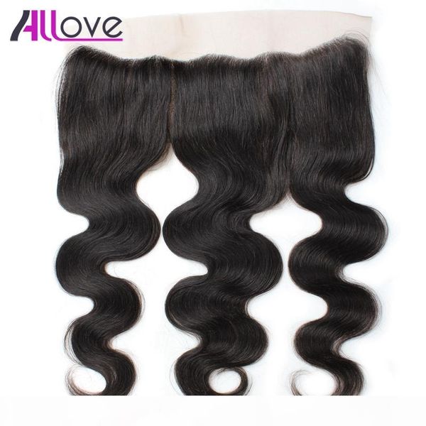 

allove 10a brazilian human hair body wave ear to ear lace frontal extensions malaysian lace frontal peruvian hair frontal indian virgin hair, Black;brown