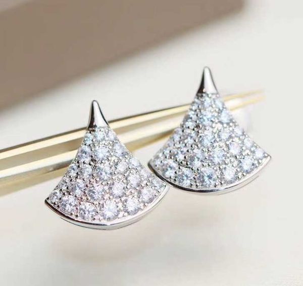 

2021 luxurious quality fan shape with diamond for women wedding jewelry gift ps3562, Golden