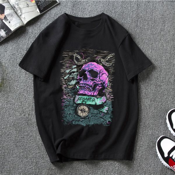 

pirates skull summer t-shirt men brand casual print t shirt o neck short sleeve t shirts female sport hooded sweatshirt hoodie