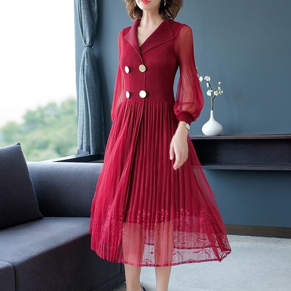 

miyake плиссе показывает тонкий темперамент длинной толстой мм вечернее плиссированная вечернее платье 2019 новой благородные волшебного пла, Black;gray