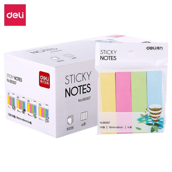

4 пакет 4 цвета 7619 мм примечание бумаги 100 page sticky note sticky note цвет paste n раз сообщение индикатор deli 66307 wmtxfv pthome