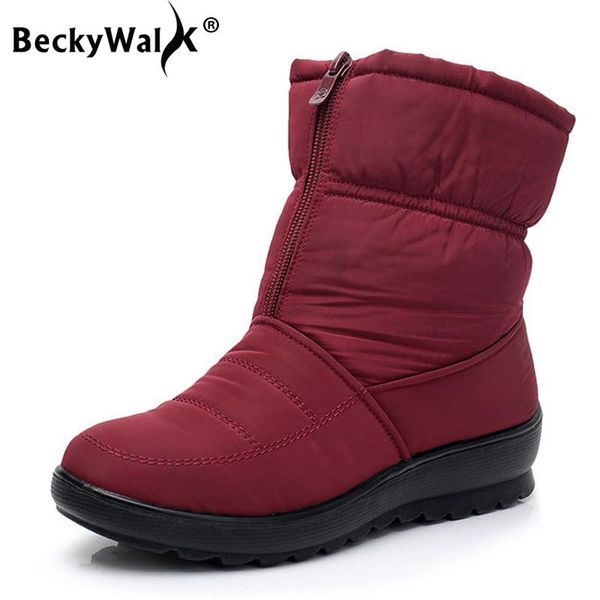 

boots winter mother cotton non-slip tarpaulin plus velvet thick shoes warm snow Â wsh3146, Black