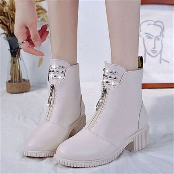 

2021 new retro heels winter ladies martin snow boots z8a8, Black